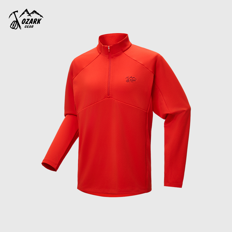 26新品骐骥红限定防晒UPF100+运动户外微拉绒长袖男款