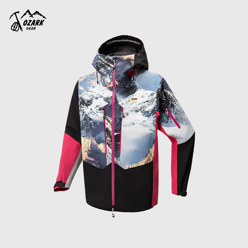 印花防风户外保暖透气3L冲锋衣男款