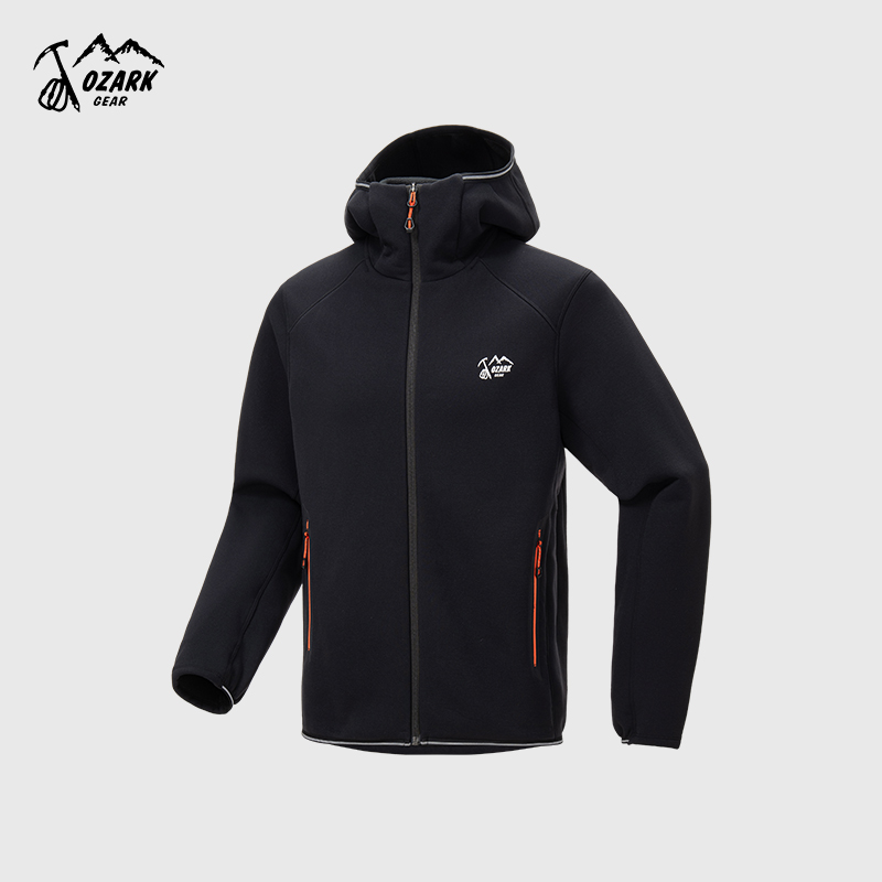 防风保暖百搭连帽抓绒开衫夹克男款