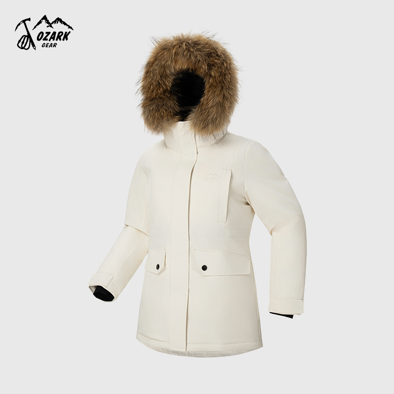 750蓬鹅绒防风户外保暖派克羽绒服女款