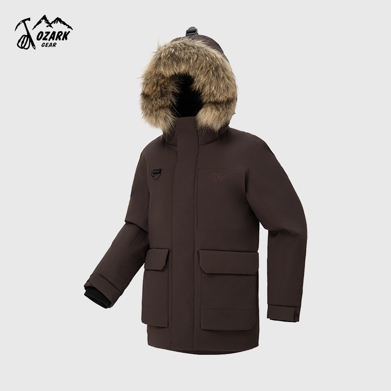 户外高山派克服连帽羽绒服男款