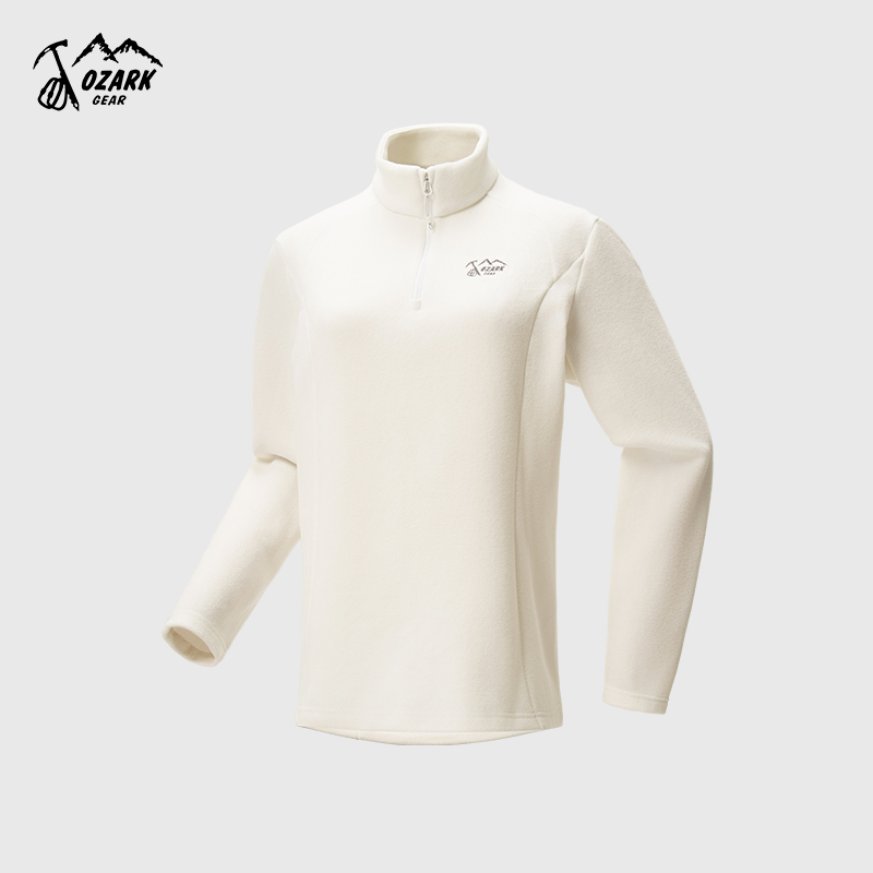 半拉链透气舒适保暖抓绒衣女款