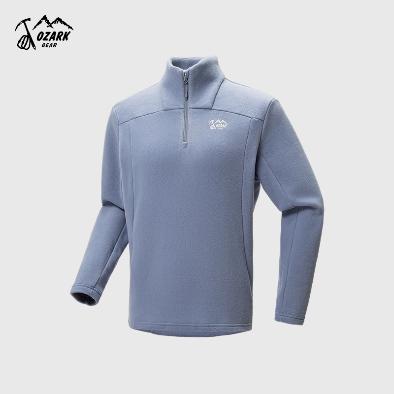 半拉链透气舒适保暖抓绒衣男款