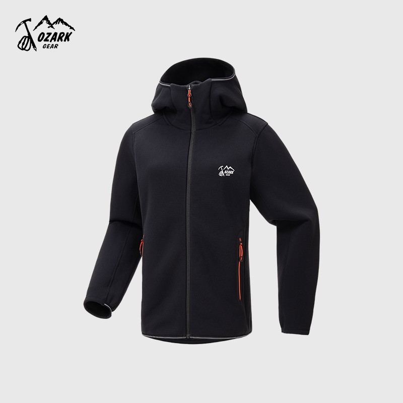 Polartec连帽保暖休闲抓绒外套