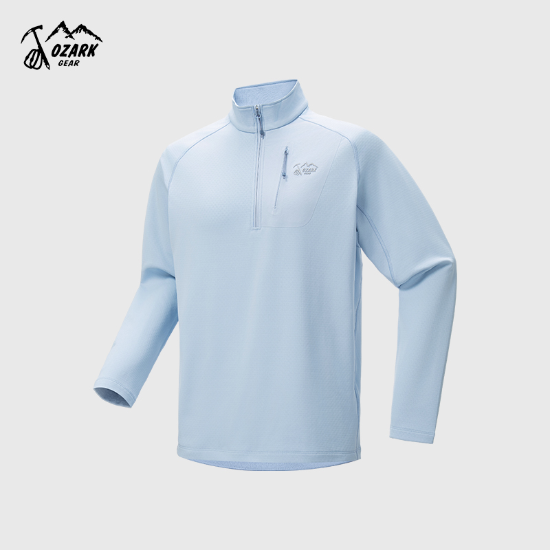 半拉链速干长袖T恤